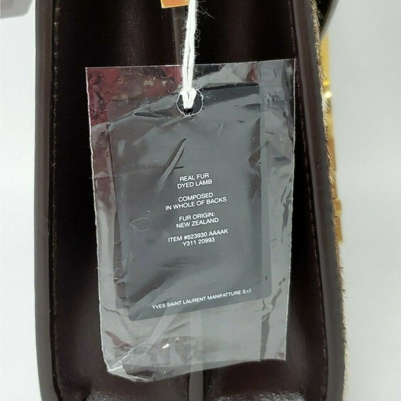 Saint Laurent YSL Mini Cassandra Leopard Print Calf Hair Top Handle Bag Brown - Picture 7 of 11